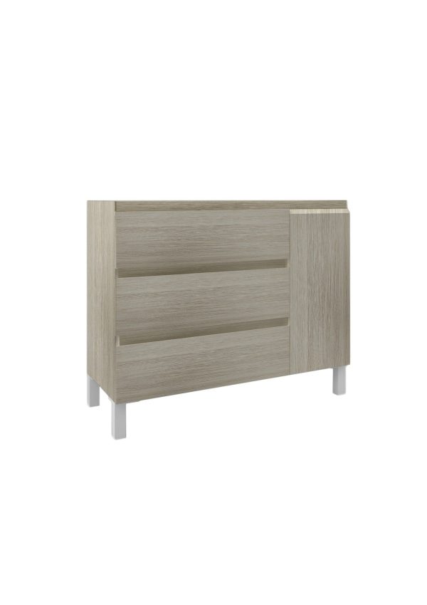Mueble Baho Nordic Roble pegaso 3C 1P 120x45 a suelo