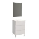 Conjunto Baho Manning a suelo 60 blanco brillo con espejo liso