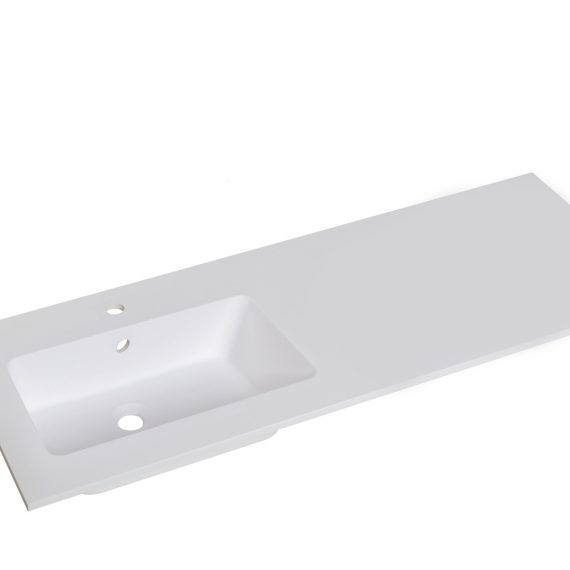 Lavabo Baho Bianco V mate 120x46 izquierda (seno a 30 cm)