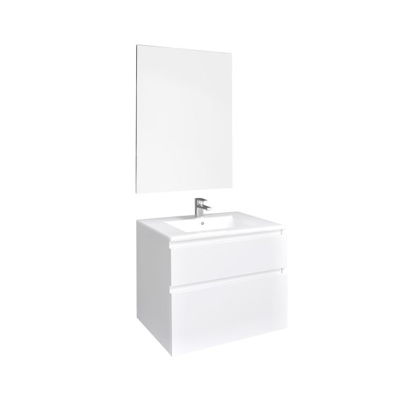 Conjunto Baho manning susp. 70 blanco mate con espejo liso