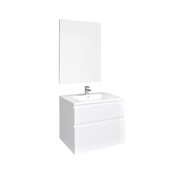Conjunto Baho manning susp. 70 blanco mate con espejo liso