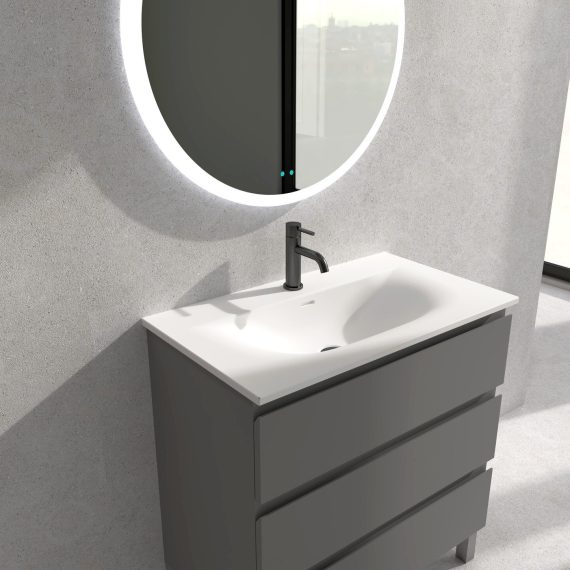 Mueble Baho Nordic Gris mate 3C 80x45 a suelo