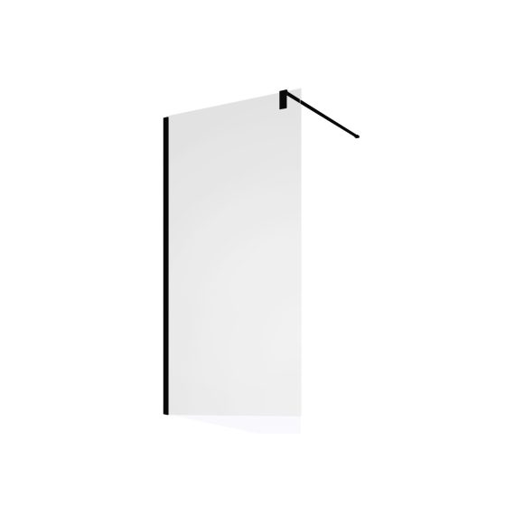 Mampara Baho Walk-in perfileria negro con cristal 120 cm