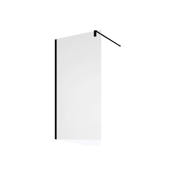 Duschabtrennung Baho Walk-in Profil schwarz mit Glas 120 cm