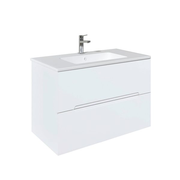 Mueble Baho Calma suspendido 90 blanco brillo