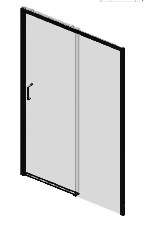 Mampara Baho Orizon Negro Mate 146-150cm
