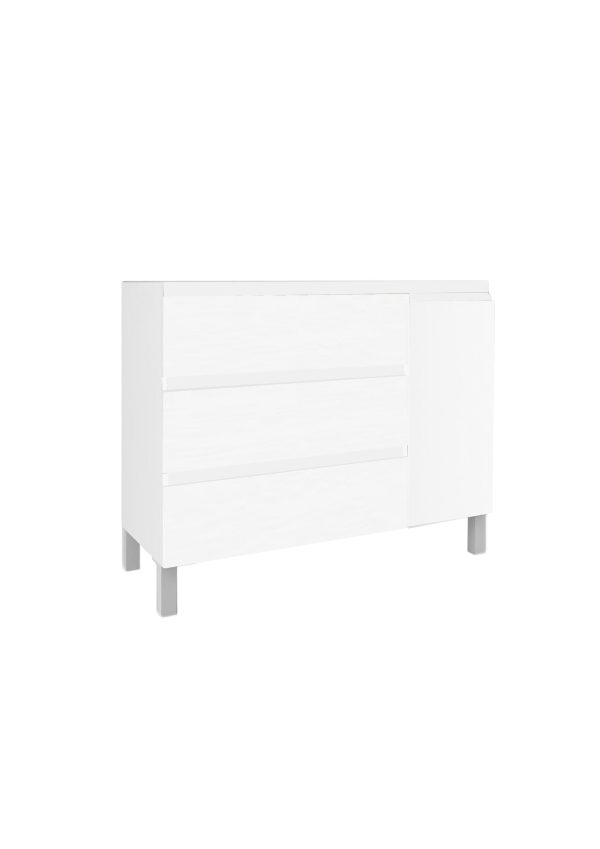 Mueble Baho Nordic 3C 1P a suelo 100x45 Blanco mate