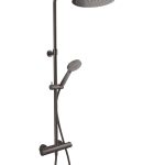 Equipo de ducha Baho Rondo termostático gunmetal