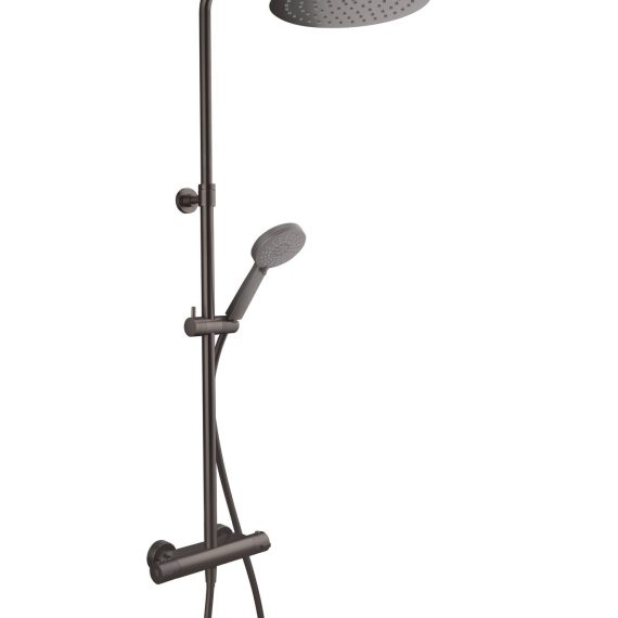 Equipo de ducha Baho Rondo termostático gunmetal
