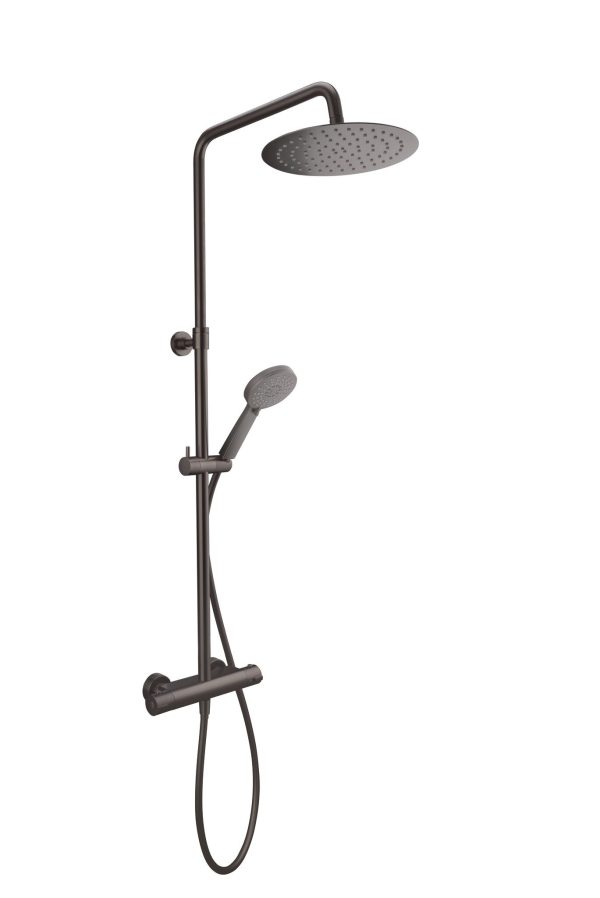 Duschsystem Baho Rondo thermostatisch Gunmetal