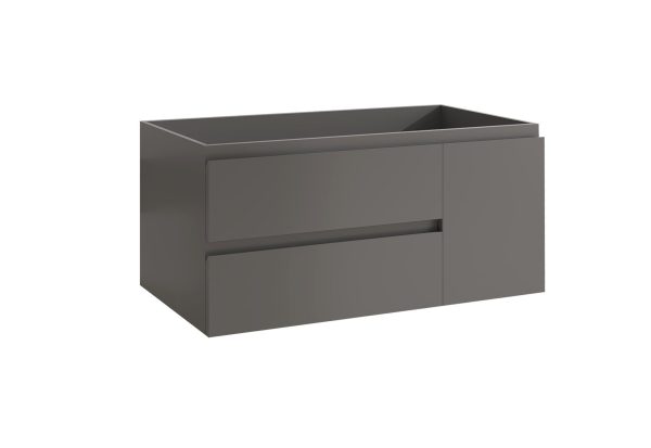 Mueble Baho Nordic Gris mate 2C 1P 100x45 suspendido
