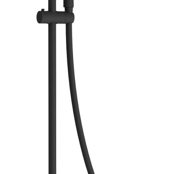 Equipo de ducha Baho Rondo termostático telescopico negro