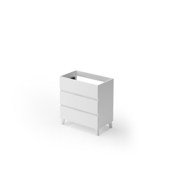 Mueble Baho Manning 3C a suelo 80 blanco brillo