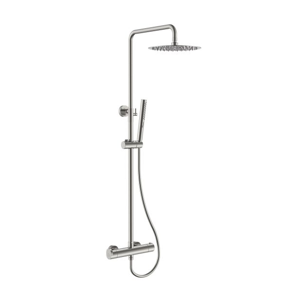 Duschsystem Baho Otto thermostatisch gebürsteter Stahl