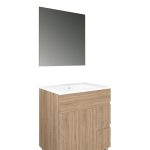 Conjunto Baho Basic 80 Matty 2C 2P Roble Cambrián (Espejo Liso)