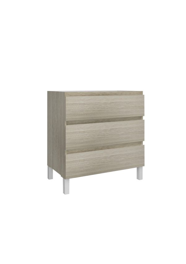 Mueble Baho Nordic 3C a suelo 80x45 Roble pegaso