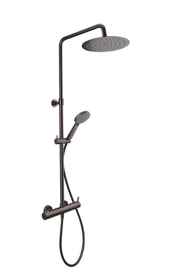 Shower set Baho Rondo single-lever telescopic gunmetal