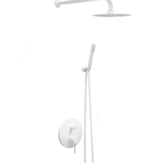Equipo de ducha empotrable Baho Rondo blanco