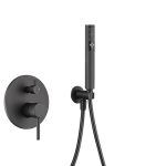 Equipo de ducha empotrable Baho Rondo negro