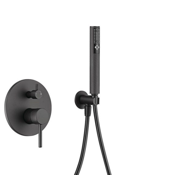 Equipo de ducha empotrable Baho Rondo negro
