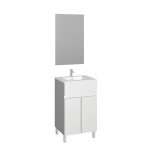 Conjunto Baho Matty a suelo 50 2P blanco con espejo liso