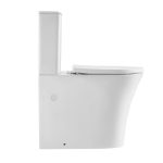 Serie Lambo Baho taza carenada Rimless con tapa amortiguada blanco brillo