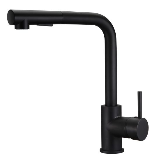 Grifo de cocina Baho Pull negro mate
