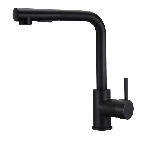 Grifo de cocina Baho Pull negro mate