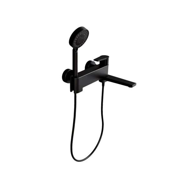 Grifo de baño/ducha Baho Plano con accesorios negro mate