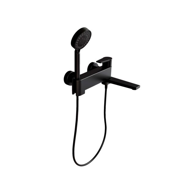 Aixeta de bany/dutxa Baho Plano amb accessoris negre mat