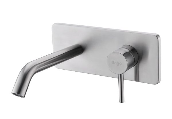 Grifo de lavabo empotrable Baho Acero