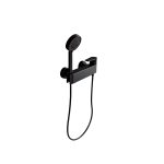 Grifo de ducha Baho Plano con accesorios negro mate
