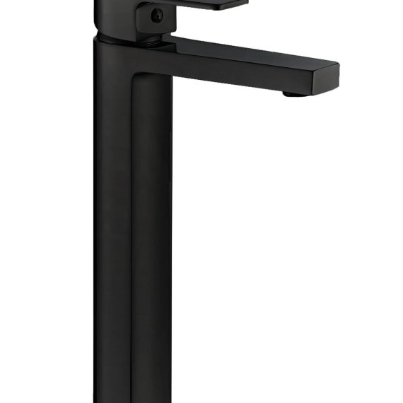 Grifo de lavabo caño alto Baho Plano negro