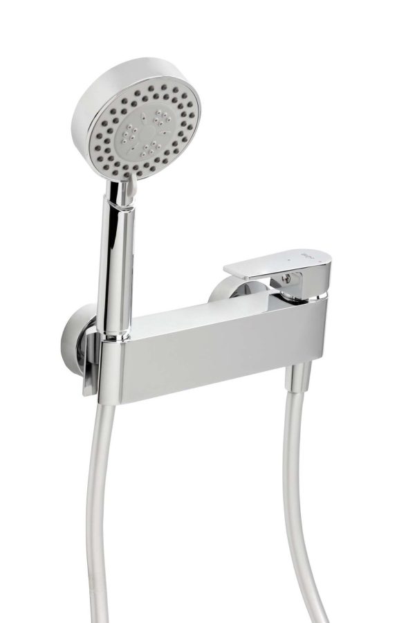 Grifo de ducha Baho Plano con accesorios cromo