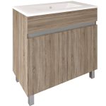 Mueble Baho Matty a suelo 80×45 dos puertas roble cambrian