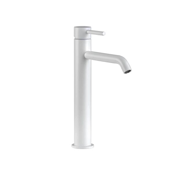 Basin tap high spout Baho Rondo white