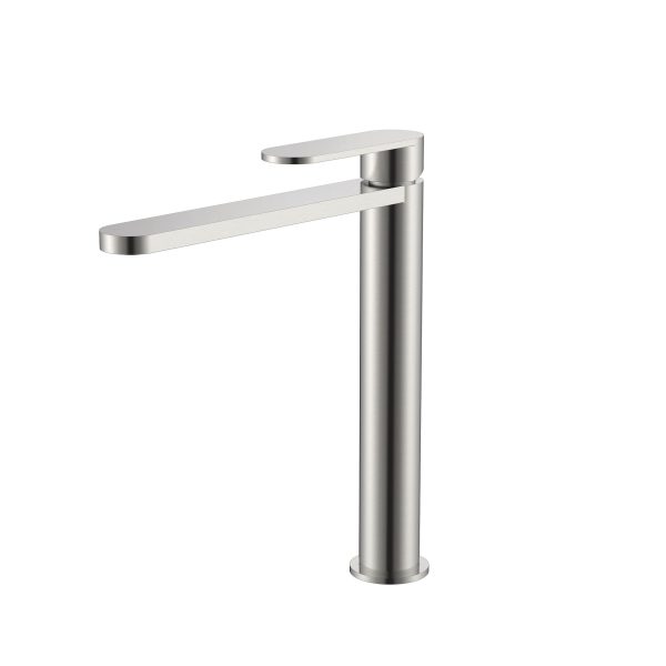 Grifo de lavabo Baho Otto caño alto acero cepillado
