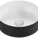 Lavabo Ópalo Baho redondo diam.36 blanco mate y negro mate