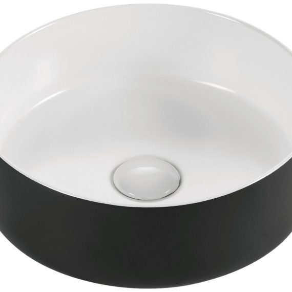 Lavabo Ópalo Baho redondo diam.36 blanco mate y negro mate