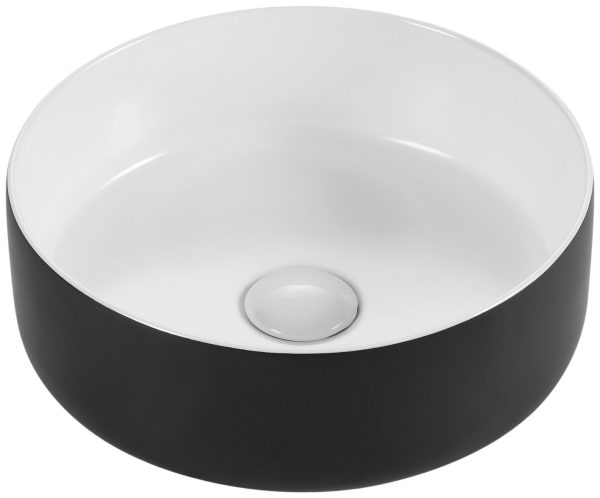 Lavabo Ópalo Baho rodó diam.36 blanc mat i negre mat