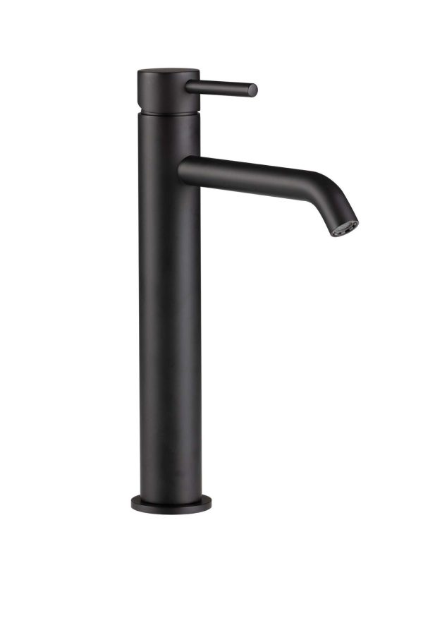 Grifo de lavabo caño alto Baho Rondo negro