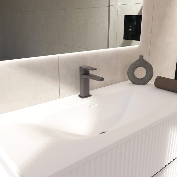 Grifo de lavabo XL Baho Plano gunmetal