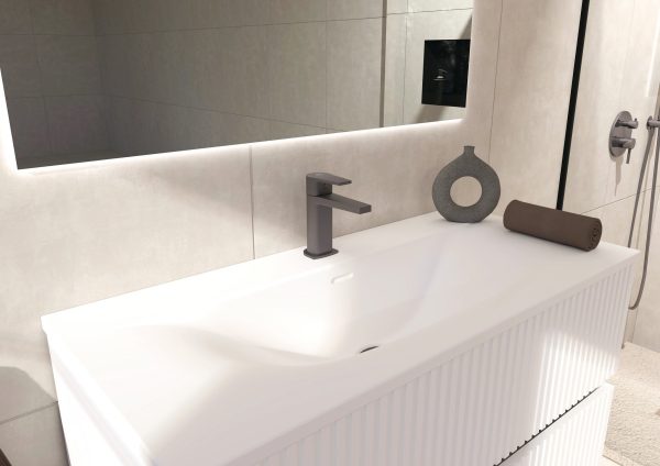Aixeta de lavabo XL Baho Plano gunmetal
