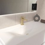 Grifo de lavabo XL Baho Plano oro cepillado