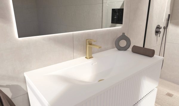 Washbasin tap XL Baho Plano brushed gold