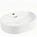 Waschbecken Onaba Baho oval 50x38,5 Weiß glänzend