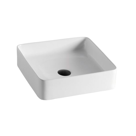 Lavabo Ópalo Baho cuadrado 36x36 blanco brillante