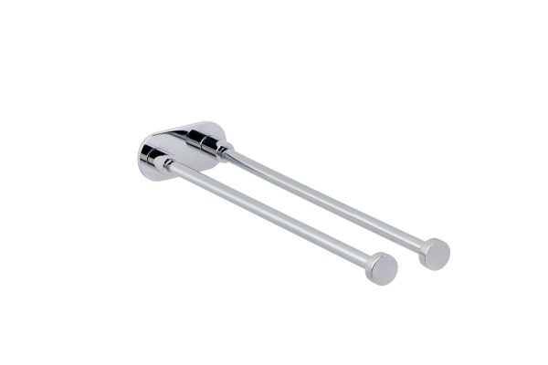 Toallero frontal doble Baho Stick Round Cromo