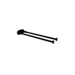 Toallero frontal doble Baho Stick Round Negro Mate
