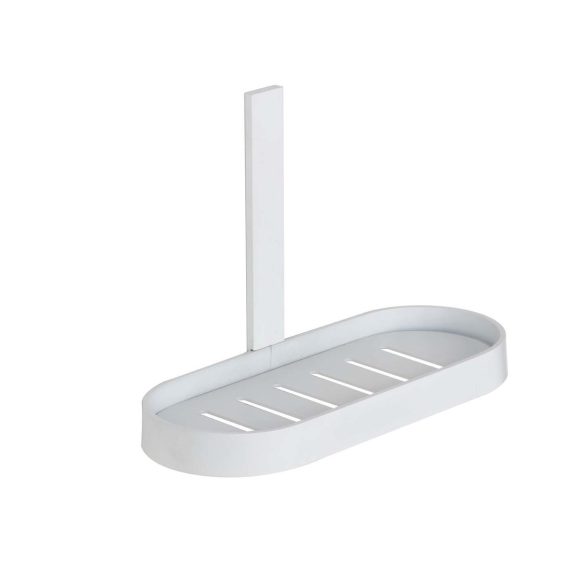 Jabonera para ducha Baho Loops blanco mate (adhesivo)